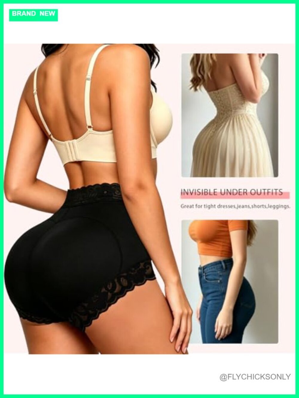 High Waist Tummy Control Shapewear Shorts Butt Lifter Lace Panties - Picture 6 of 6